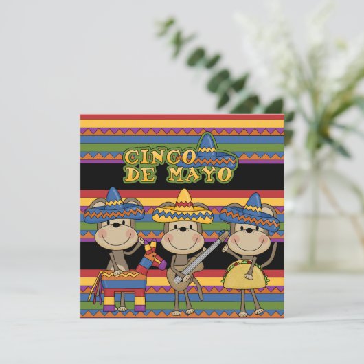 Aangepaste uitnodiging voor de geboorte van apen C (Staand voorkant)