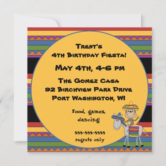 Aangepaste uitnodiging voor de geboorte van apen C (Achterkant)