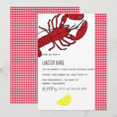 Aangepaste uitnodiging voor de Lobster Bake/Boil P (Voorkant / Achterkant)