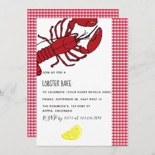 Aangepaste uitnodiging voor de Lobster Bake/Boil P