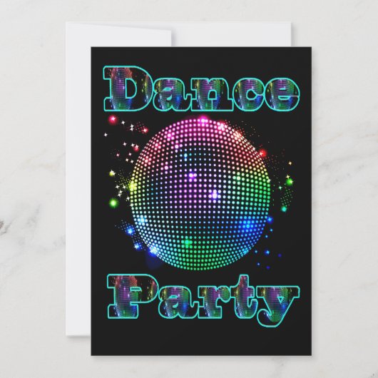 Aangepaste uitnodiging voor Disco Ball Dance Party (Voorkant)