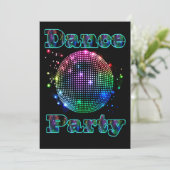 Aangepaste uitnodiging voor Disco Ball Dance Party (Staand voorkant)