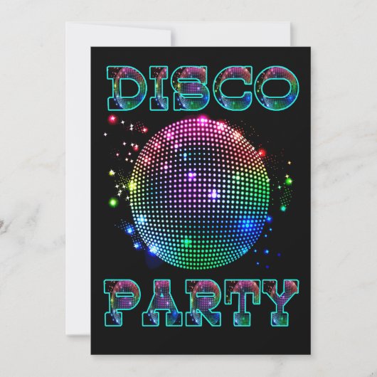 Aangepaste uitnodiging voor Disco Ball Disco Party (Voorkant)