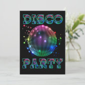 Aangepaste uitnodiging voor Disco Ball Disco Party (Staand voorkant)