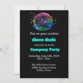 Aangepaste uitnodiging voor Disco Ball Disco Party (Achterkant)