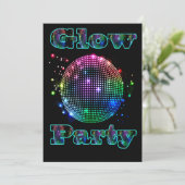 Aangepaste uitnodiging voor Disco Ball Glow Party (Staand voorkant)