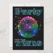 Aangepaste uitnodiging voor Disco Ball Party-tijd (Voorkant)