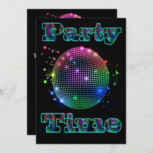 Aangepaste uitnodiging voor Disco Ball Party-tijd