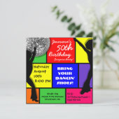 Aangepaste uitnodiging voor Disco Birthday Party (Staand voorkant)