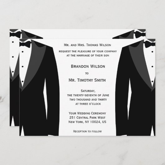 Aangepaste uitnodiging voor donkere en witte homep (Voorkant / Achterkant)