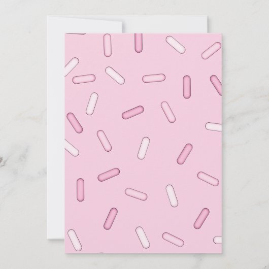 Aangepaste uitnodiging voor dubbelroze donut Brunc (Achterkant)