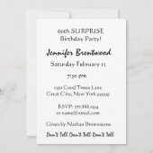 Aangepaste uitnodiging voor een 60e URPRISE Birthd (Achterkant)