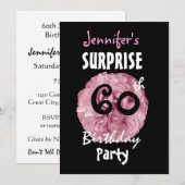 Aangepaste uitnodiging voor een 60e URPRISE Birthd (Voorkant / Achterkant)