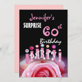 Aangepaste uitnodiging voor een 60e URPRISE Birthd (Voorkant / Achterkant)