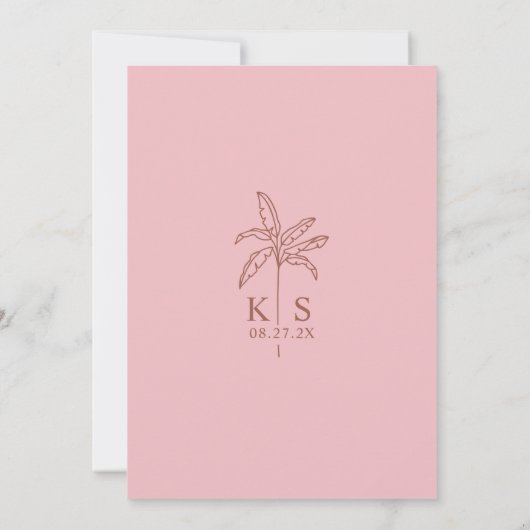 Aangepaste uitnodiging voor een Logo-palmboom op m (Achterkant)