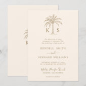 Aangepaste uitnodiging voor een Logo-palmboom op m (Voorkant / Achterkant)