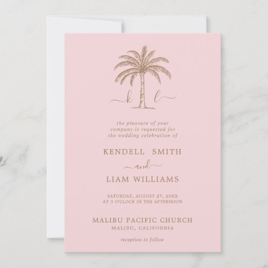 Aangepaste uitnodiging voor een Logo-palmboom op m (Voorkant)