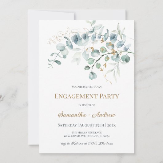 Aangepaste uitnodiging voor een verloving met een  (Voorkant)