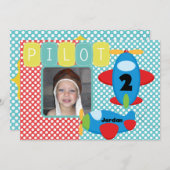 Aangepaste uitnodiging voor een vliegveld met foto (Voorkant / Achterkant)