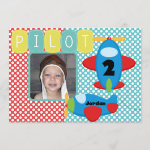 Aangepaste uitnodiging voor een vliegveld met foto