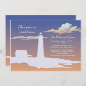 Aangepaste uitnodiging voor een vuurtoren bruiloft (Voorkant / Achterkant)