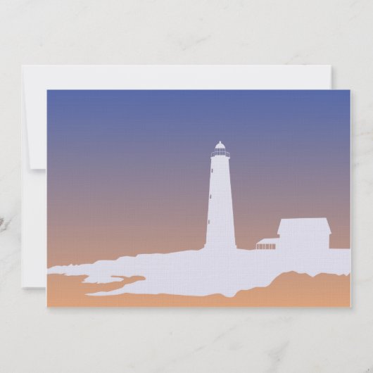 Aangepaste uitnodiging voor een vuurtoren bruiloft (Achterkant)