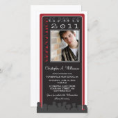 Aangepaste uitnodiging voor eindexamen in Retro Ro (Voorkant / Achterkant)