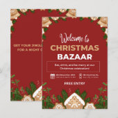 Aangepaste uitnodiging voor feest, Kerstfeest uitn (Voorkant / Achterkant)