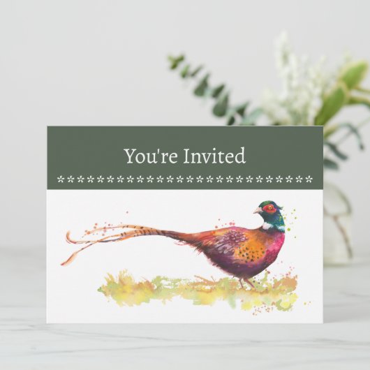 Aangepaste uitnodiging voor feest met halsbandfaza (Staand voorkant)