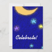 Aangepaste uitnodiging voor feest met maan en ster (Voorkant)