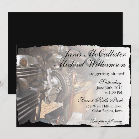 Aangepaste uitnodiging voor fietsweddenschappen (Voorkant / Achterkant)