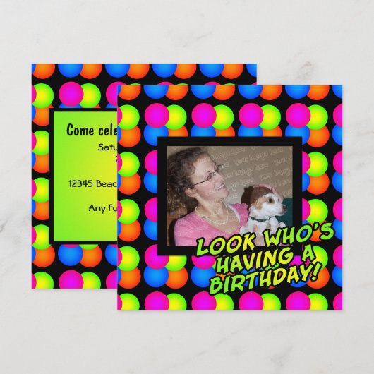 Aangepaste uitnodiging voor foto's op jaardag (Voorkant / Achterkant)