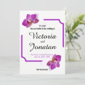 Aangepaste uitnodiging voor Fuchsia via een bruilo (Staand voorkant)