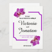 Aangepaste uitnodiging voor Fuchsia via een bruilo (Voorkant / Achterkant)