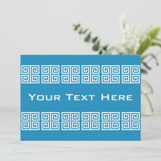 Aangepaste uitnodiging voor Grieks patroonpatroon (Staand voorkant)