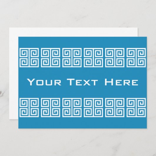 Aangepaste uitnodiging voor Grieks patroonpatroon (Voorkant / Achterkant)