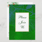 Aangepaste uitnodiging voor groene en blauwe pine  (Voorkant / Achterkant)