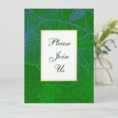 Aangepaste uitnodiging voor groene en blauwe pine  (Staand voorkant)