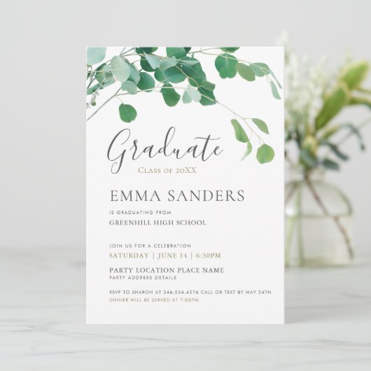 Aangepaste uitnodiging voor groene ledergroep (Staand voorkant)