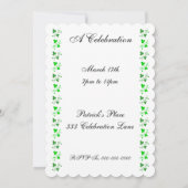 Aangepaste uitnodiging voor groene Shamrocks (Achterkant)