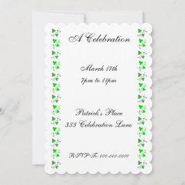 Aangepaste uitnodiging voor groene Shamrocks