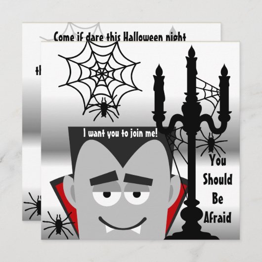 Aangepaste uitnodiging voor Halloween (Voorkant / Achterkant)