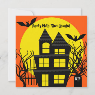 Aangepaste uitnodiging voor Halloween Haunted Hous