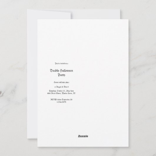 Aangepaste uitnodiging voor Halloween met antieke (Achterkant)