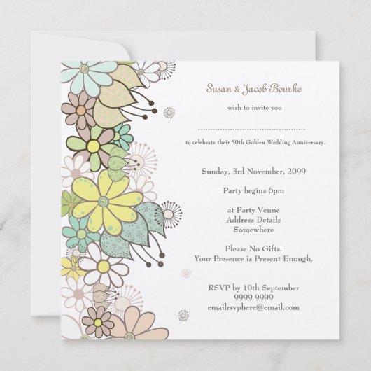 Aangepaste uitnodiging voor het 50e Jubileum bruil (Achterkant)