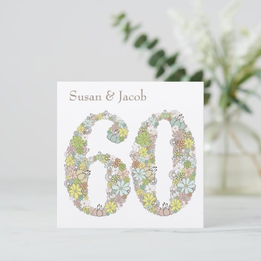 Aangepaste uitnodiging voor het 60ste Jubileum voo (Staand voorkant)