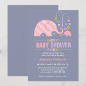 Aangepaste uitnodiging voor het baby shower van ol (Voorkant / Achterkant)