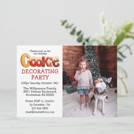 Aangepaste uitnodiging voor het decorteren van fot (Staand voorkant)