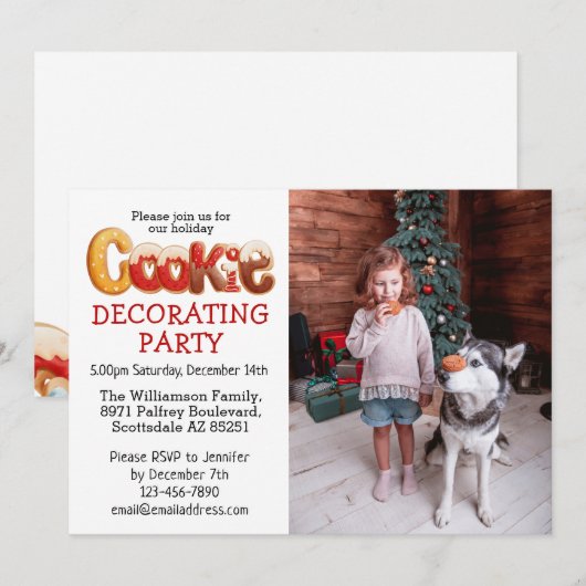 Aangepaste uitnodiging voor het decorteren van fot (Voorkant / Achterkant)