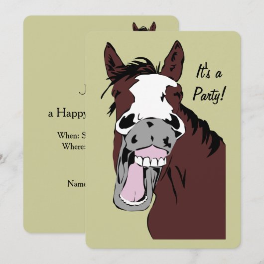 Aangepaste uitnodiging voor het lachen van Cartoon (Voorkant / Achterkant)